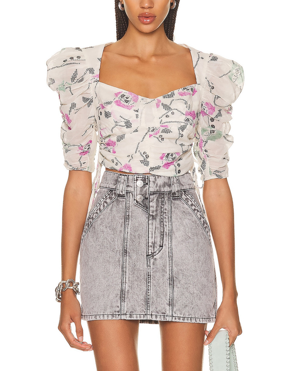 Isabel Marant Floral Cream Galaor Blouse Size 38 EU / US 6